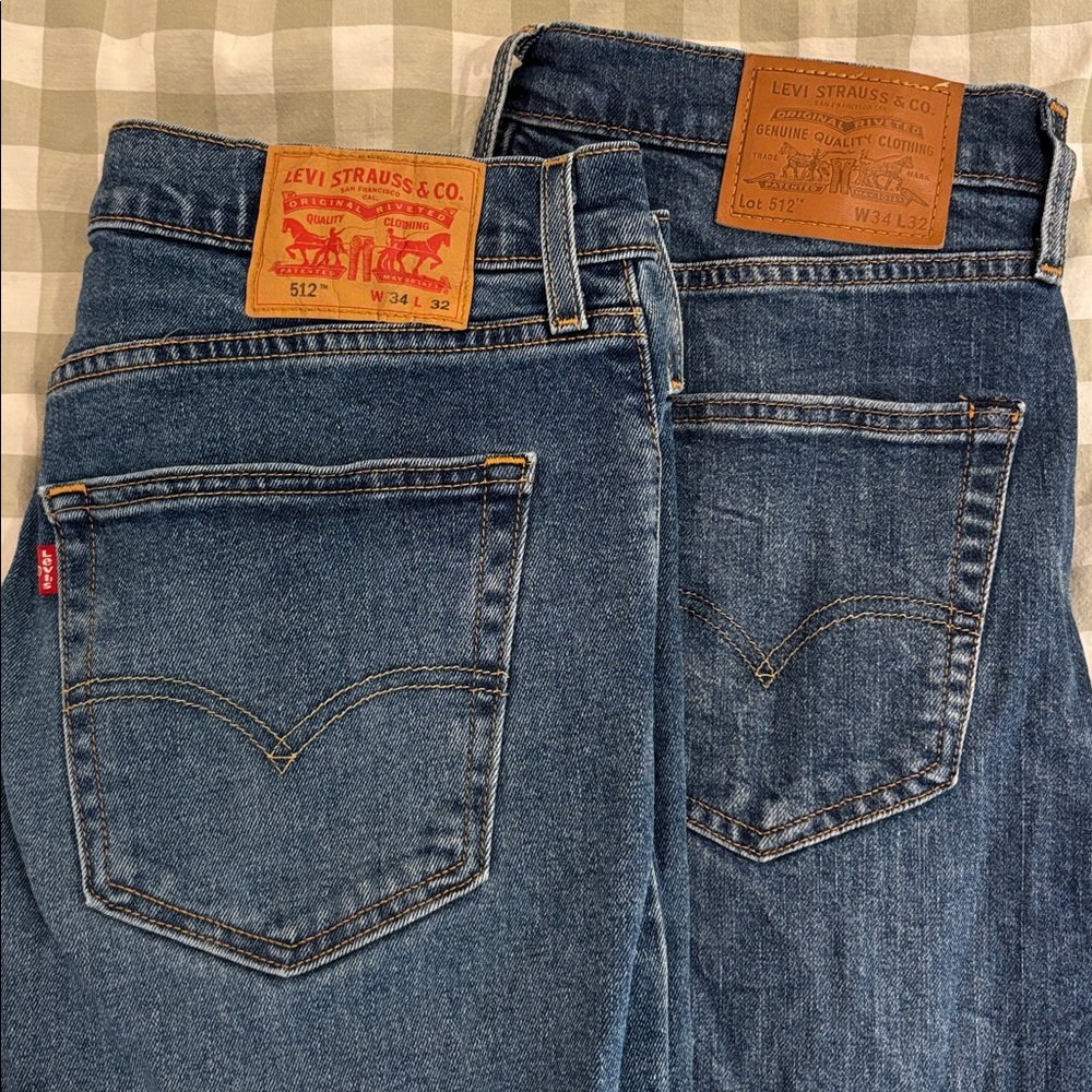 2x Levi's Men's Straight Fit Blue Jeans